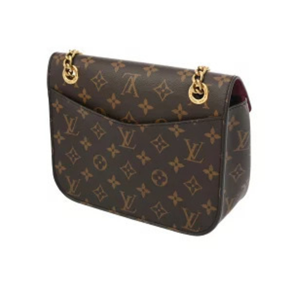 Louis Vuitton Brown canvas Passy Chain Bag Shoulder Monogram Black